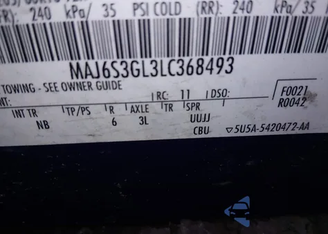 2020 Ford Ecosport Se из США, поврежденный, VIN MAJ6S3GL3LC368493